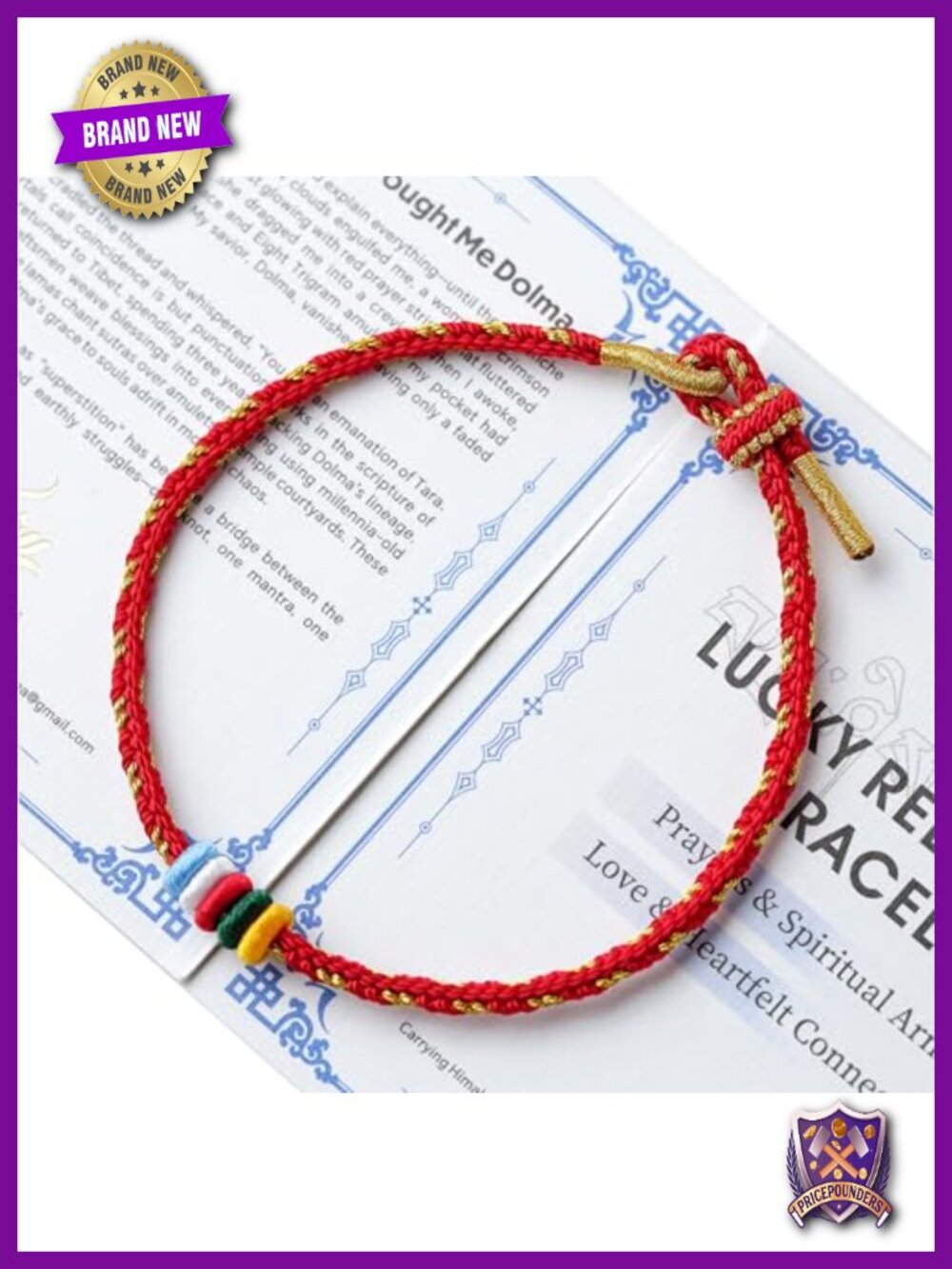Handmade Lucky Red String Bracelet Monk Blessed Sutra Flag Thread